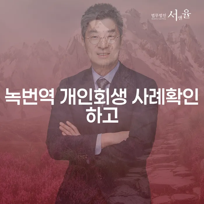 녹번역 개인회생 사례확인하고